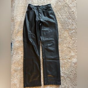 Abercrombie & Fitch Black Leather High Rise Pants